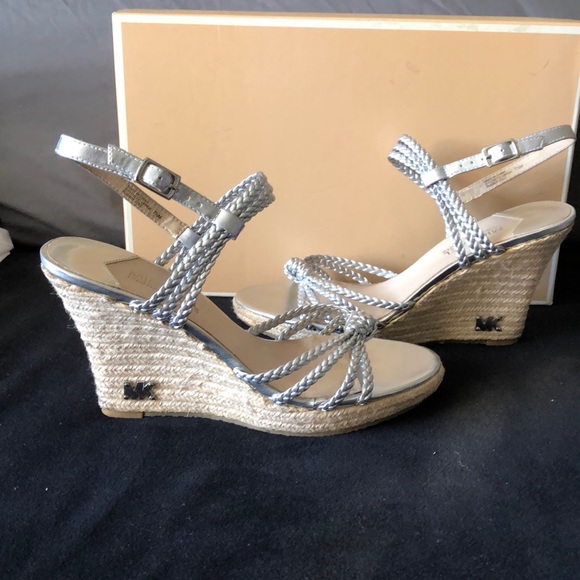 MICHAEL Michael Kors Shoes - Michael Kors silver summer wedge heel size 7.5